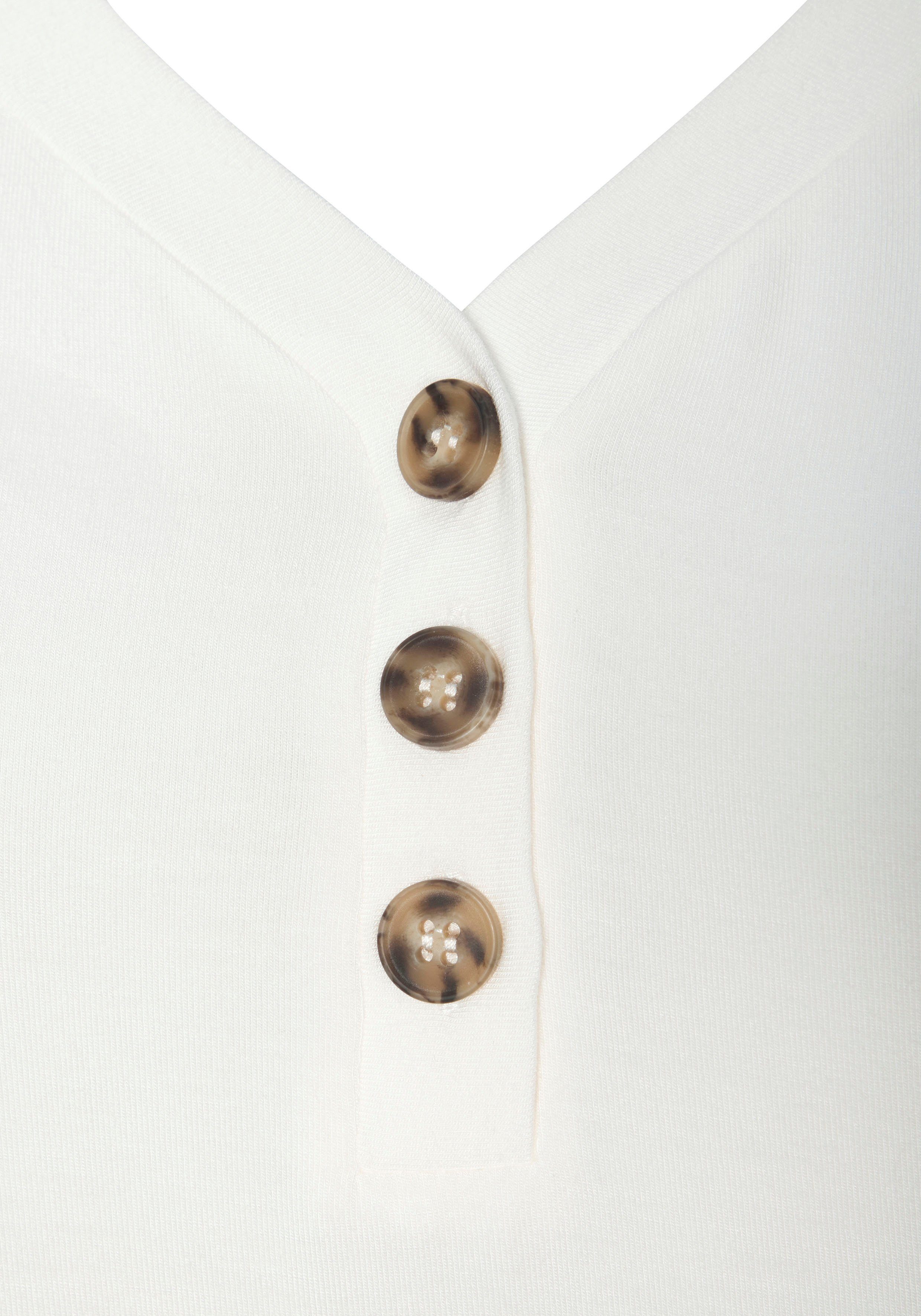 LASCANA Shirttop mit Zierknöpfen in Hornoptik (2er-Pack) aus weichem Viskose-Stretch