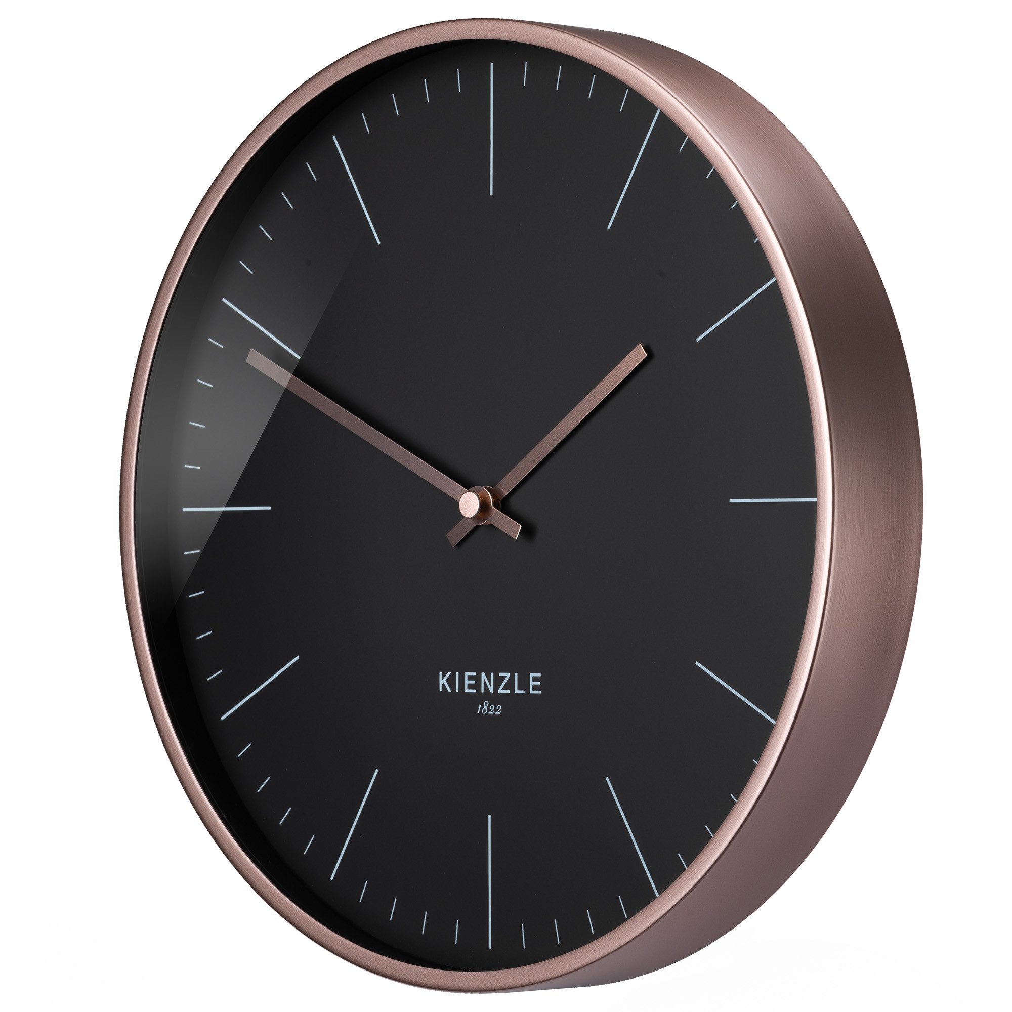 Kienzle Wanduhr KIENZLE DCF Funkwanduhr Modern 25 cm Rosé-gold / Schwarz