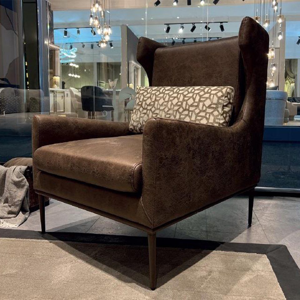 JVmoebel Sessel, Wohnzimmer Sessel Sitz Modern Luxus Neu Modernes Braun Stil Design