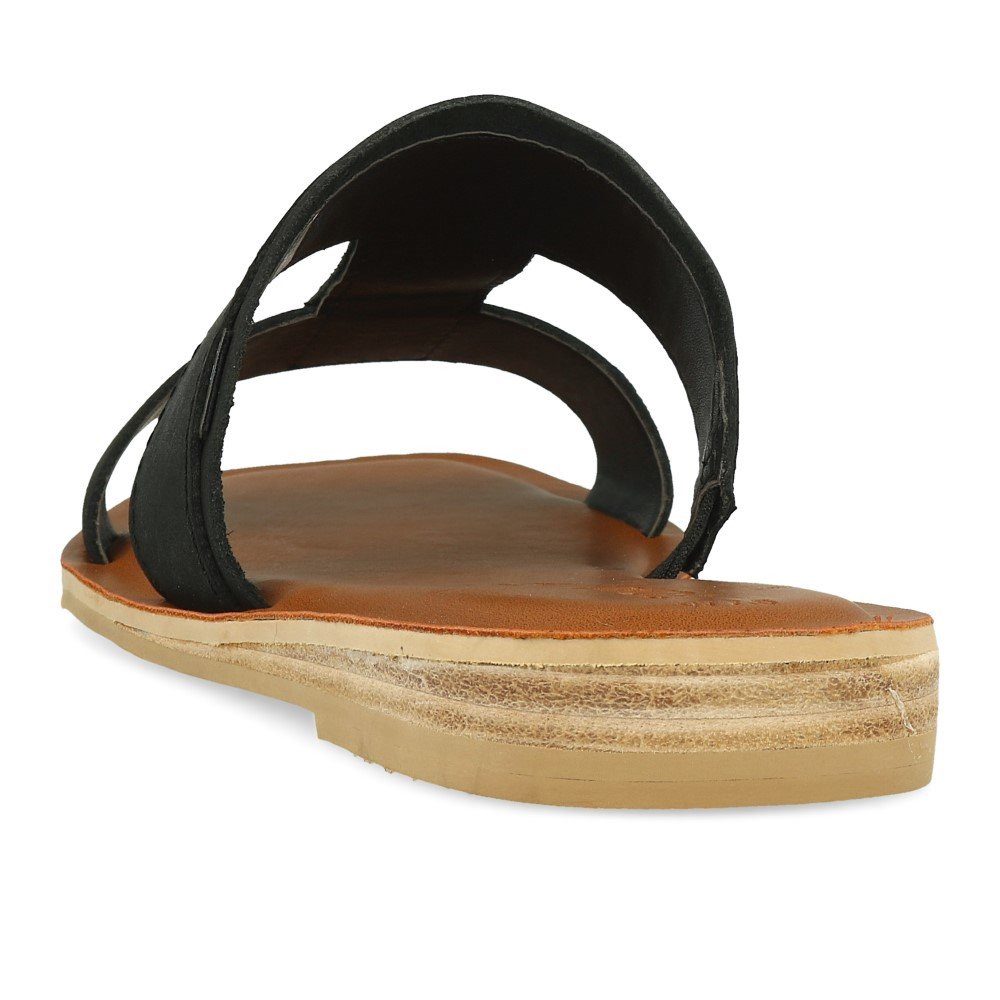 TOMS TOMS Seacliff Black Veg Tan Leather Sandale