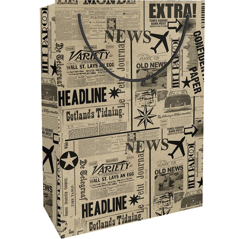 Braun+Company Atelier Geschenkpapier Geschenktasche Zeitung 23 x 33 cm