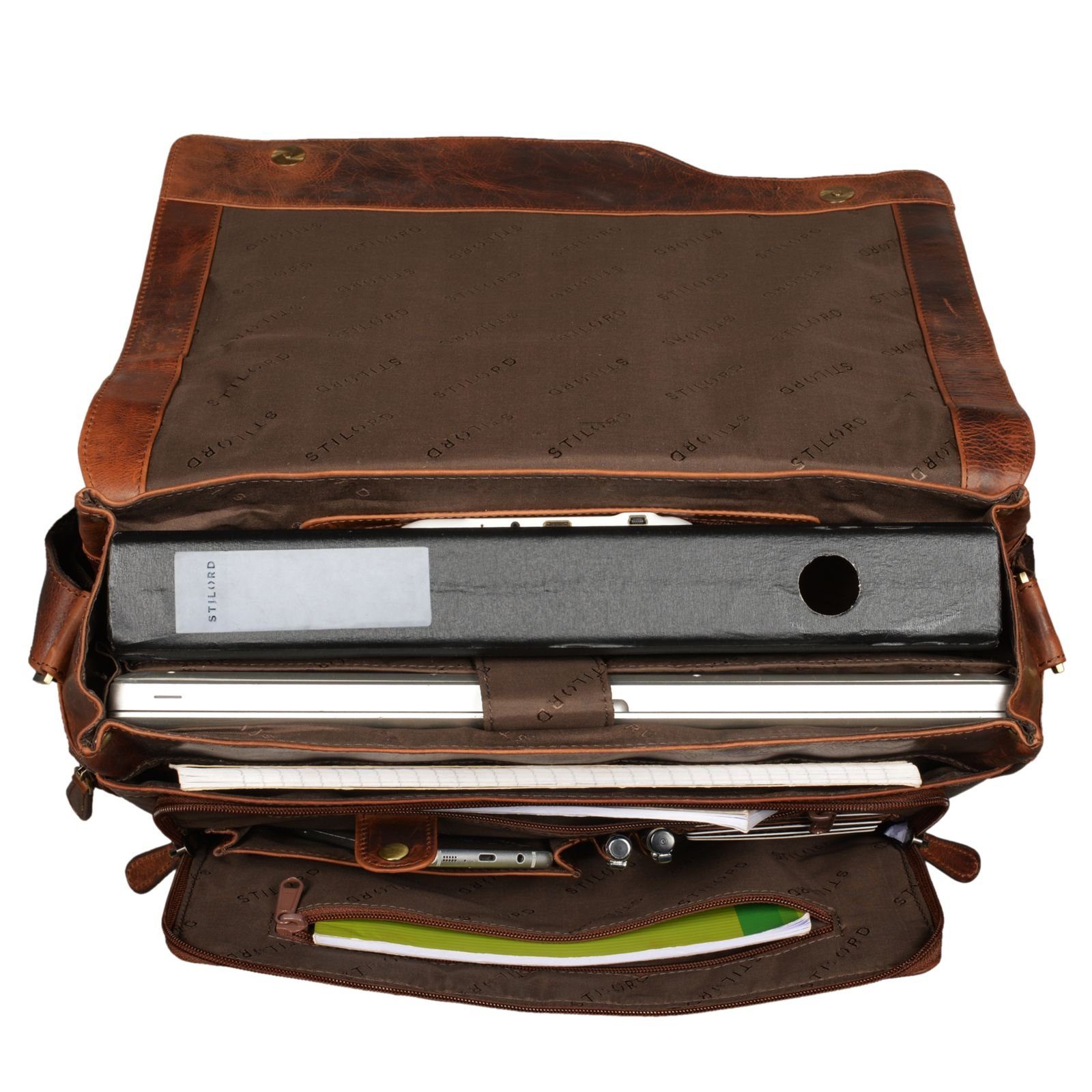 STILORD Laptoptasche "Marlon" Ledertasche Herren Business