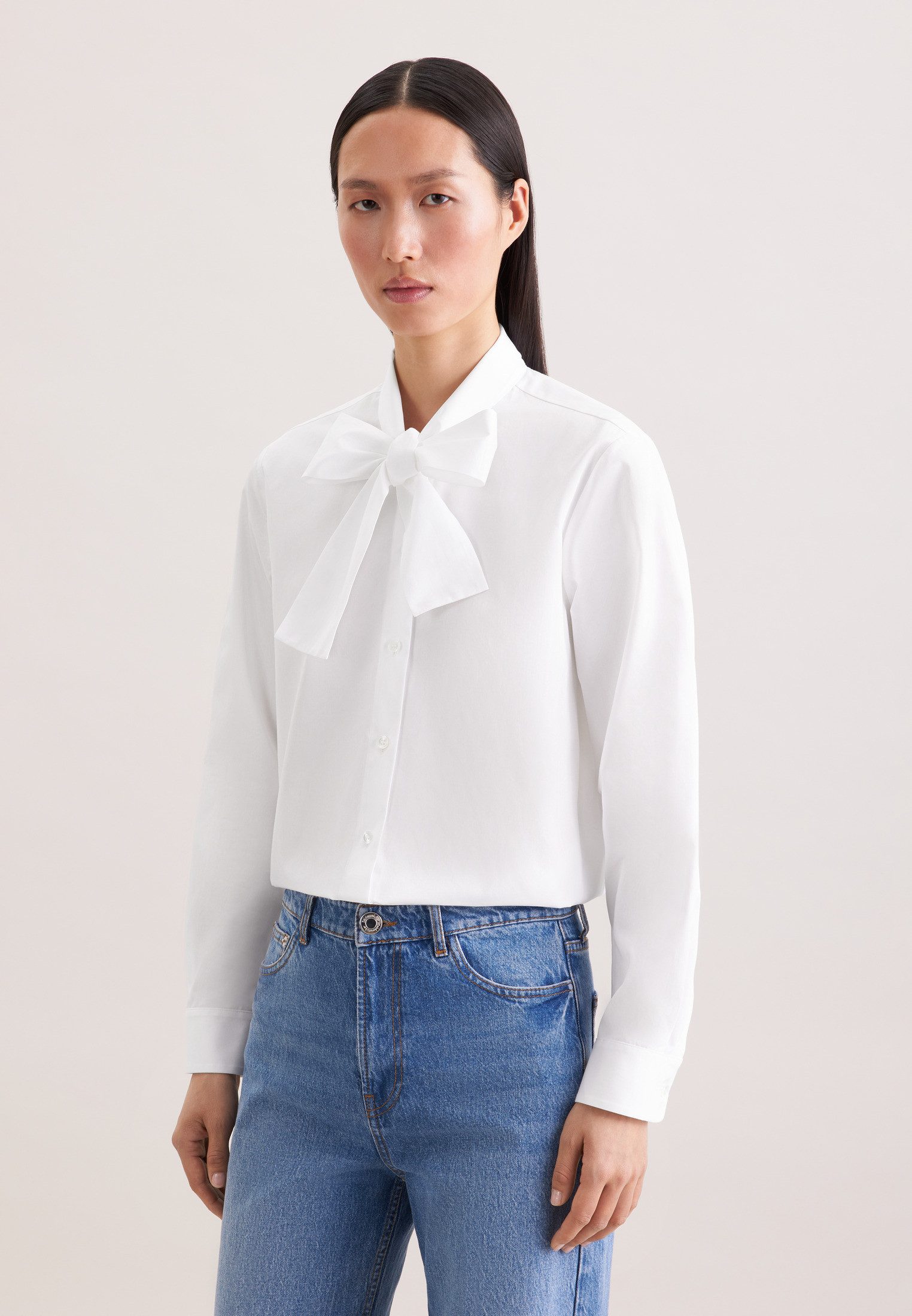 seidensticker Klassische Bluse 1/1 Binderkragen Uni günstig online kaufen