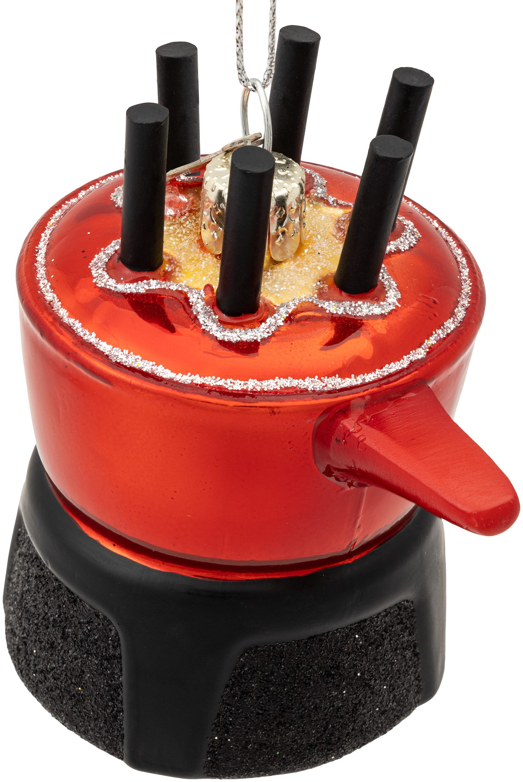 SIKORA Christbaumschmuck Fondue Set besondere Weihnachtskugel Glas Anhänger günstig online kaufen