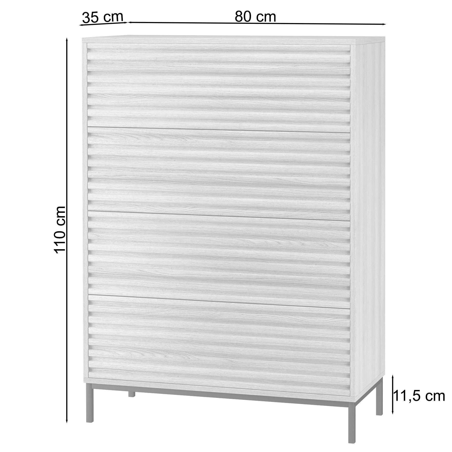 loft24 Kommode Cecilie, 4 Schubladen