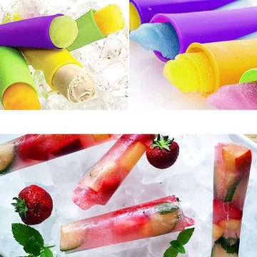 Lubgitsr Eisform Bunte Ice Pop Silikonformen mit Deckel für Kinder, (10-tlg)