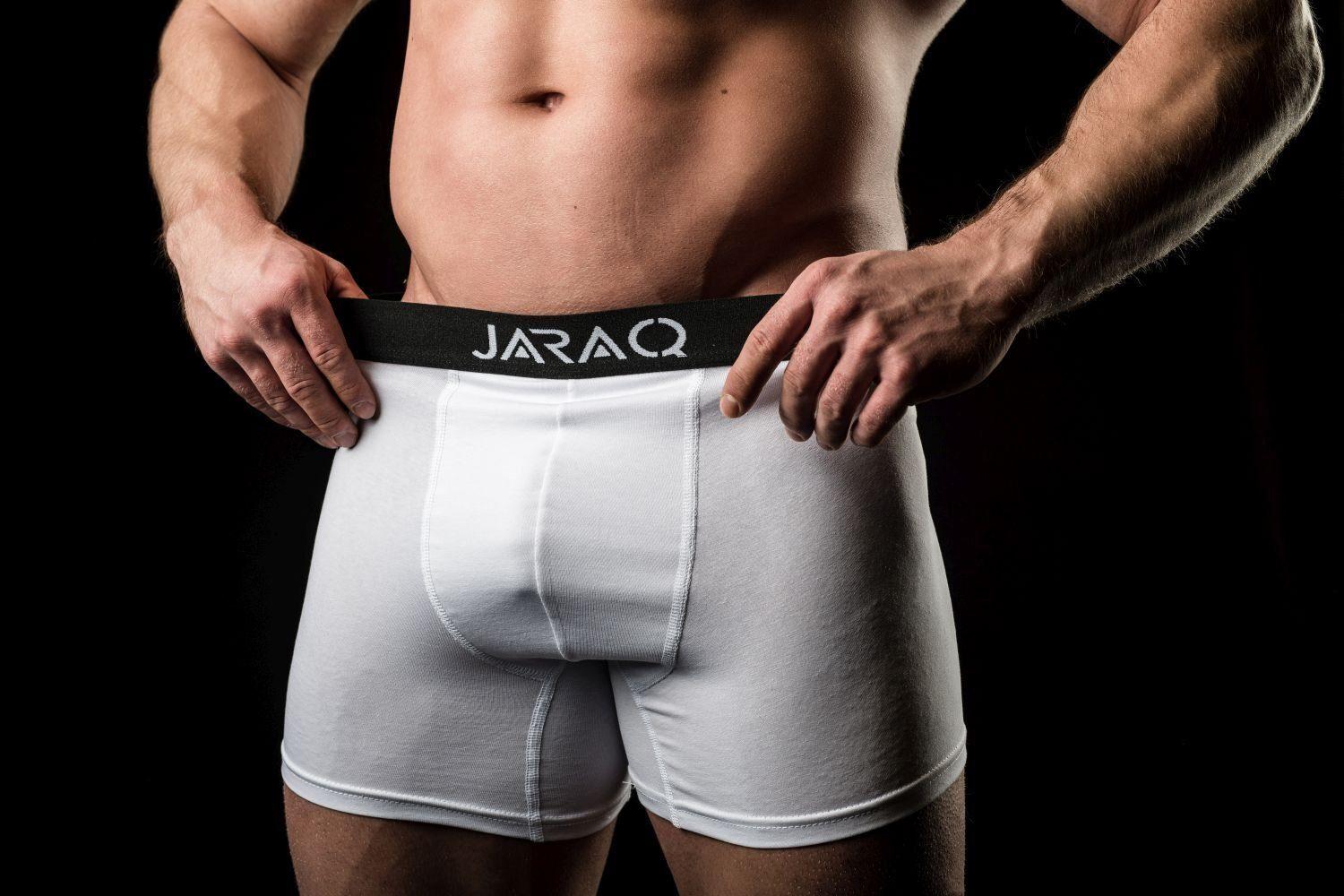 Pack Perfekte Boxer JARAQ S - 4XL Herren Boxershorts JARAQ Passform Weiß 6er für Männer Bambus Unterhosen