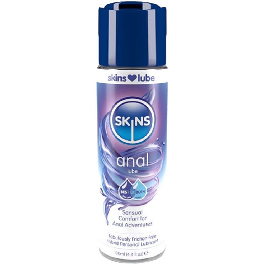 SKINS Condoms Analgleitgel «Anal» Sensual Comfort 130ml, ein for Adventures, Anal Gefühl natürliches mit Flasche für Hybrid-Gleitgel