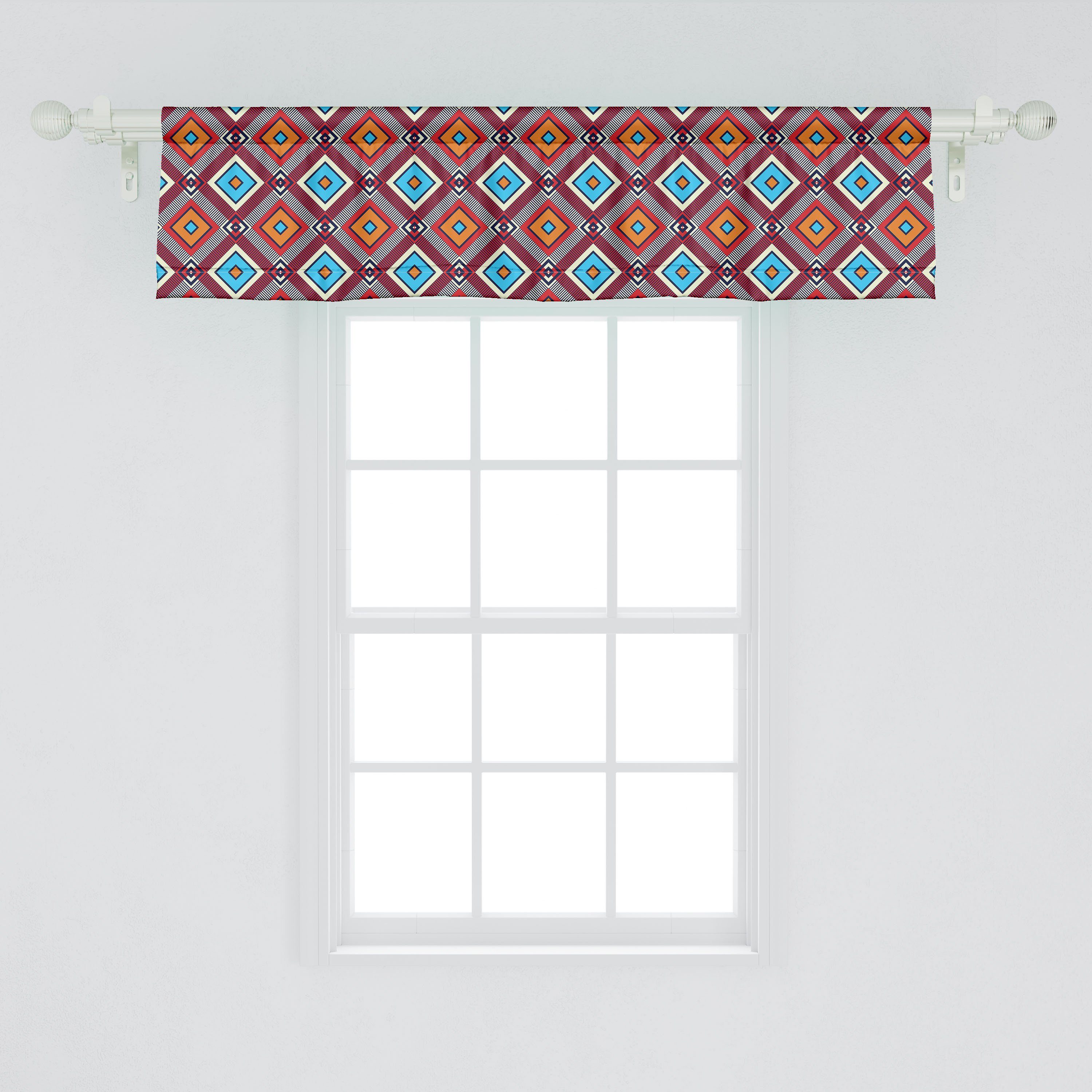 Squares Stangentasche, Schlafzimmer für Vibrant Scheibengardine Vorhang Microfaser, mit Volant Geometrisch Abakuhaus, Dekor Nested Küche