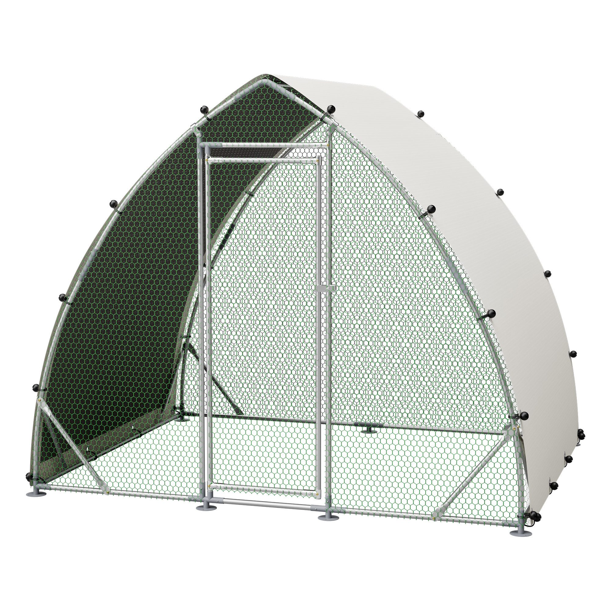 Thanaddo Hühnerstall 2.5 m x 2 m Arched Chicken Run – Free-Range Chicken Coop Enclosure