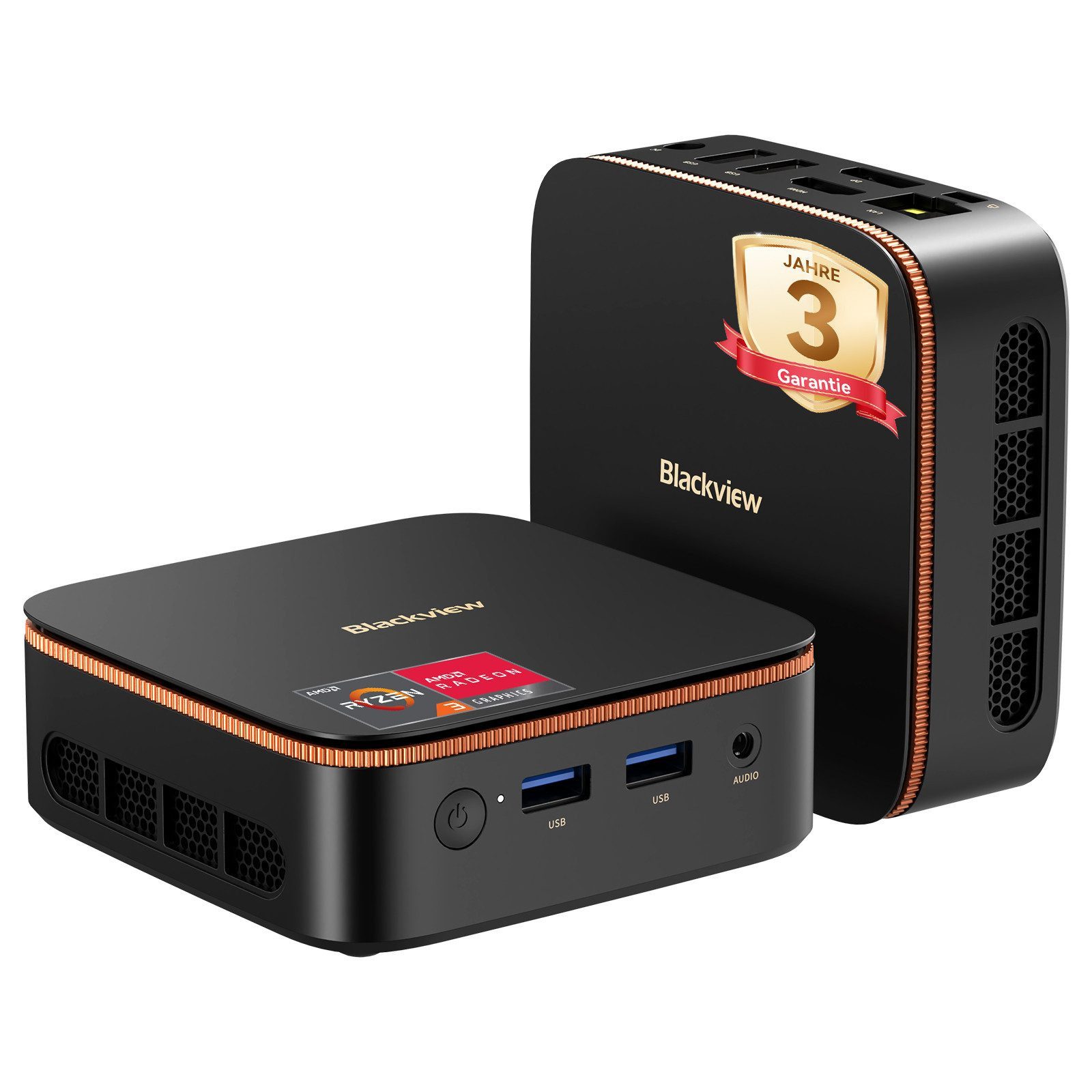 blackview MP20 AMD Ryzen 2026 desktop pc 16GB + 512GB Win 11 Pro Mini-PC (AMD AMD Ryzen 3, AMD Ryzen 3300U, 16 GB RAM, 512 GB SSD, 4C/4T, 4K UHD, HDMI Gigabit Ethernet, bis zu 3,5 GHz)