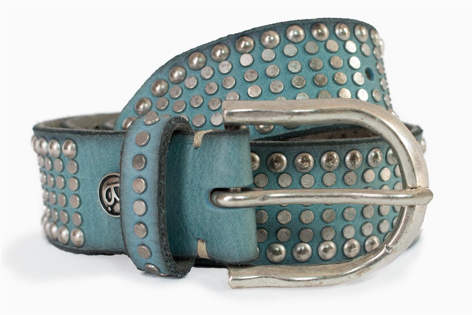 b.belt Nietengürtel Riva Colour mit Nieten besetzt