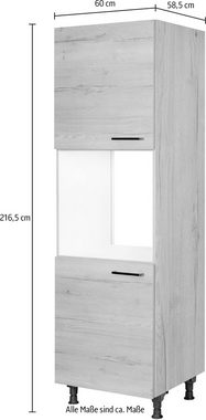nobilia® Herdumbauschrank "Structura", Ausrichtung wählbar, mit zwei zusätzlichen Türen, vormontiert, Breite/Höhe: 60/167,8 cm