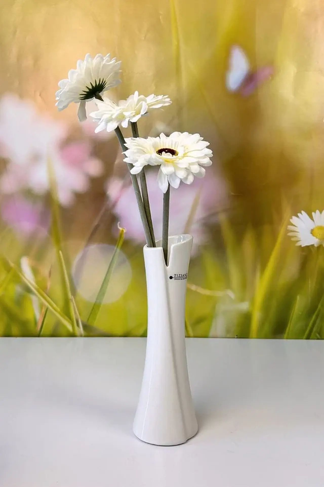 TIZIANO - DESIGN & EMOTIONS Tischvase Vase Mondavio cremeweiß – Keramik Soliflore 18/24 cm