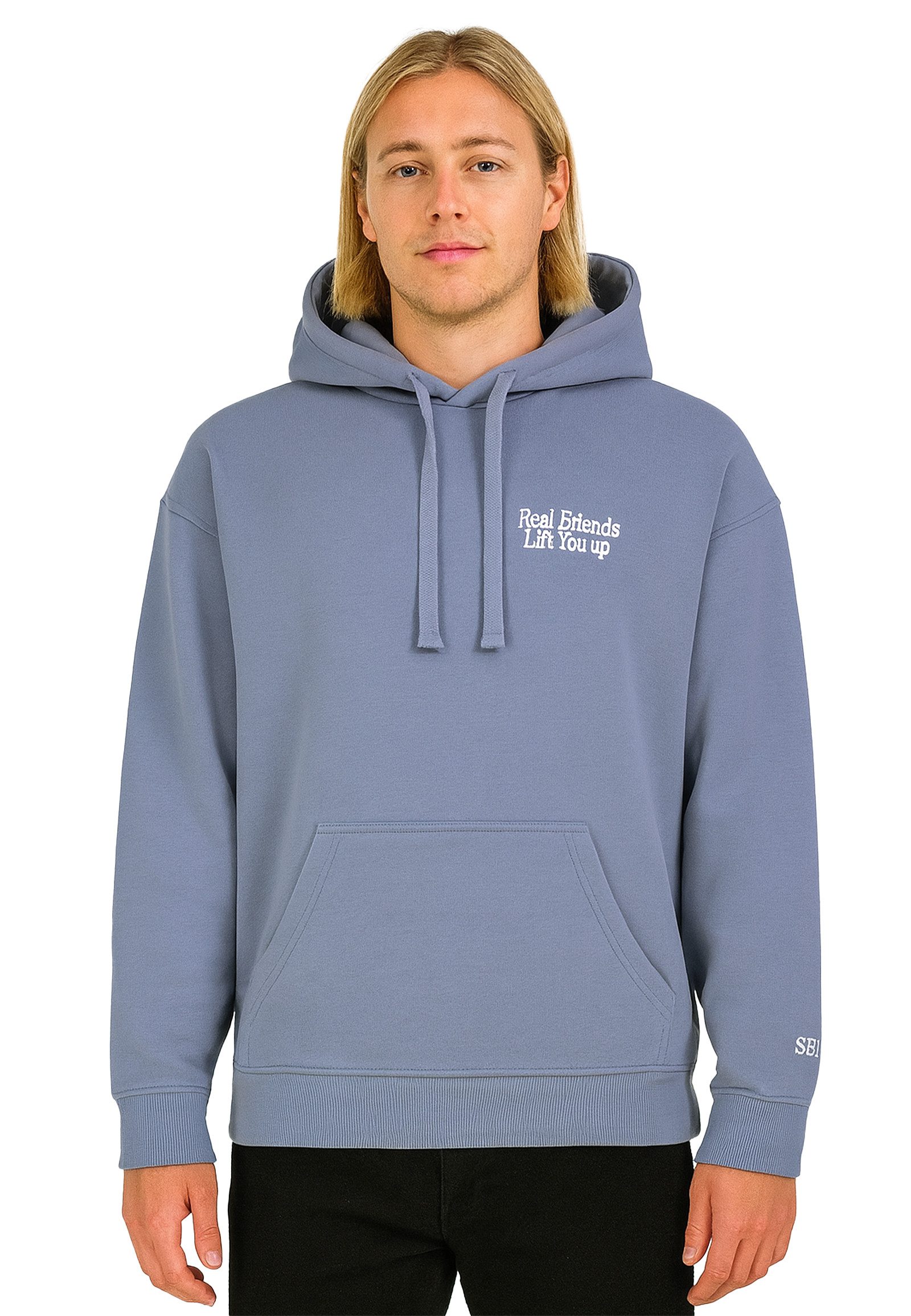 Eight2Nine Hoodie Mit Statement-Stickerei und Kängurutasche (1-tlg) Hoodie