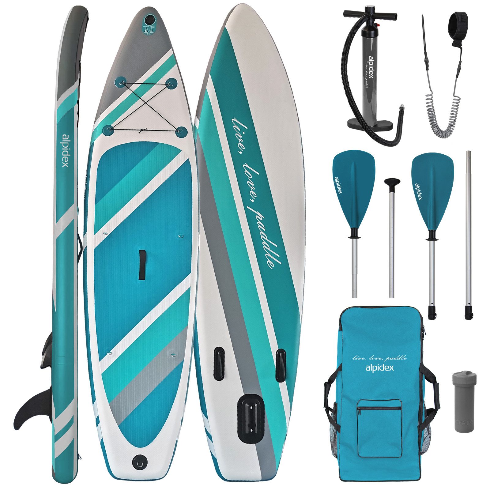 ALPIDEX SUP-Board ALPIDEX Stand Up Paddle Set SUP 320 Komplett Set belastbar bis 200 kg