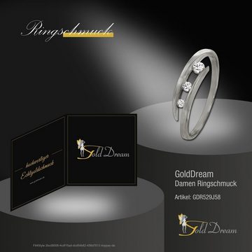 GoldDream Goldring GoldDream Gold Ring Gr.58 Zirkonia weiß (Fingerring), Damen Ring 3er Zirkonia aus 333 Weißgold - 8 Karat, Farbe: silber, wei