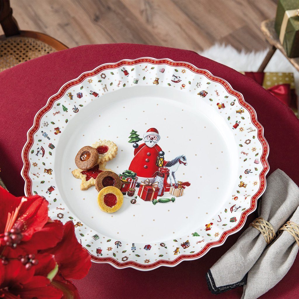 Villeroy & Boch Servierplatte Toy's Delight Servierplatte, bunt/rot/weiß, 45 cm, Porzellan, (1-tlg), Premium Porcelain, 1 Stck, Handw., mikrow.sicher