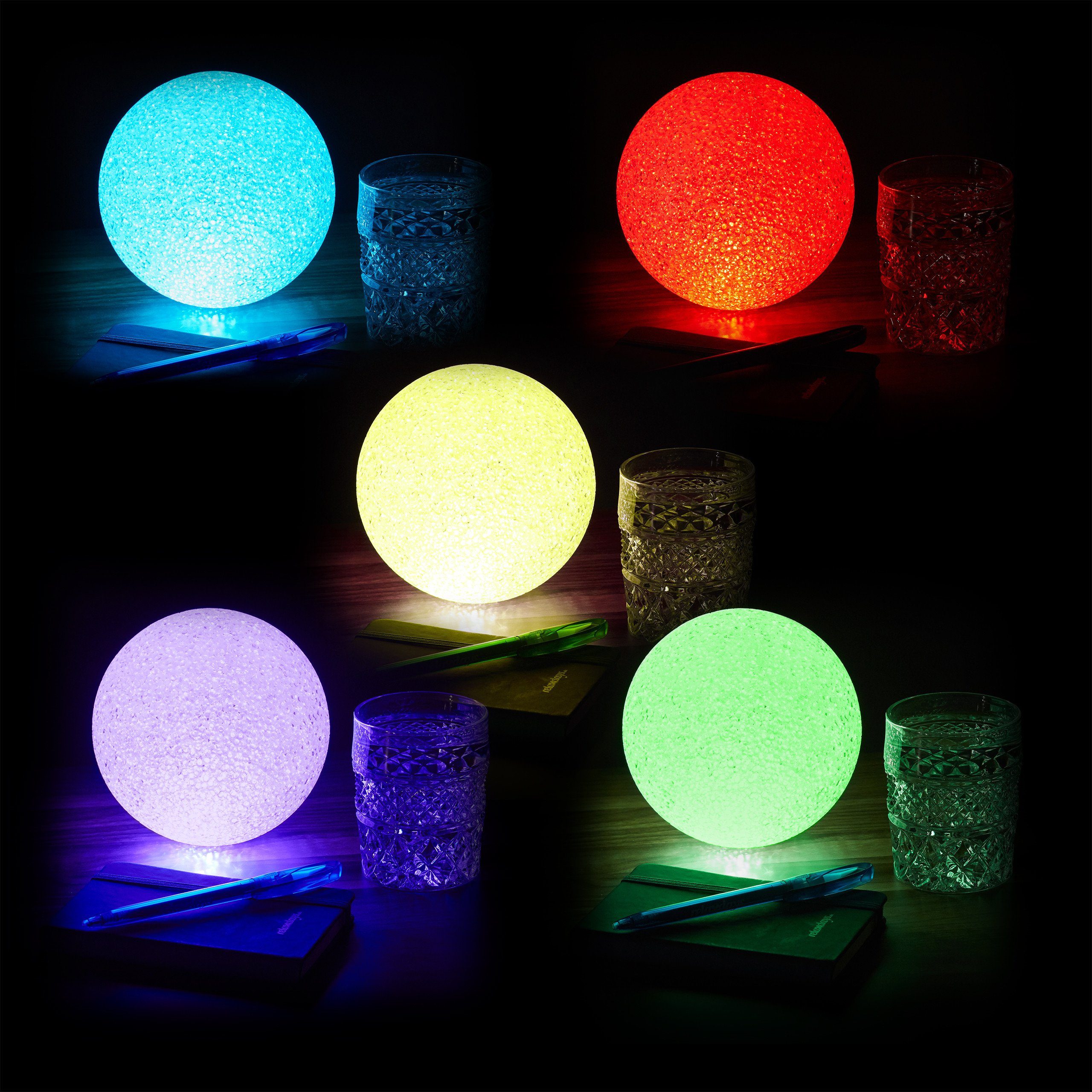 Kugelleuchte relaxdays LED mit Kugelleuchte 10 Farbwechsel LED x