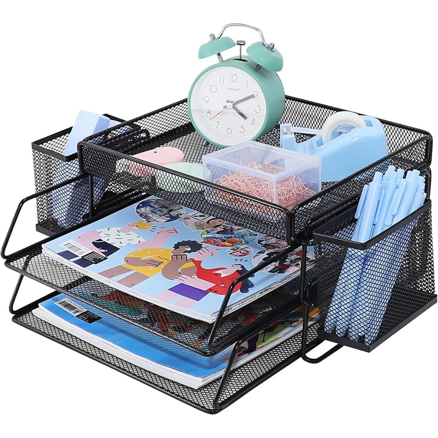 LuxusKollektion Briefablage Briefablage mit 2 Ebenen, Schreibtisch-Organizer A4 Büro Schule