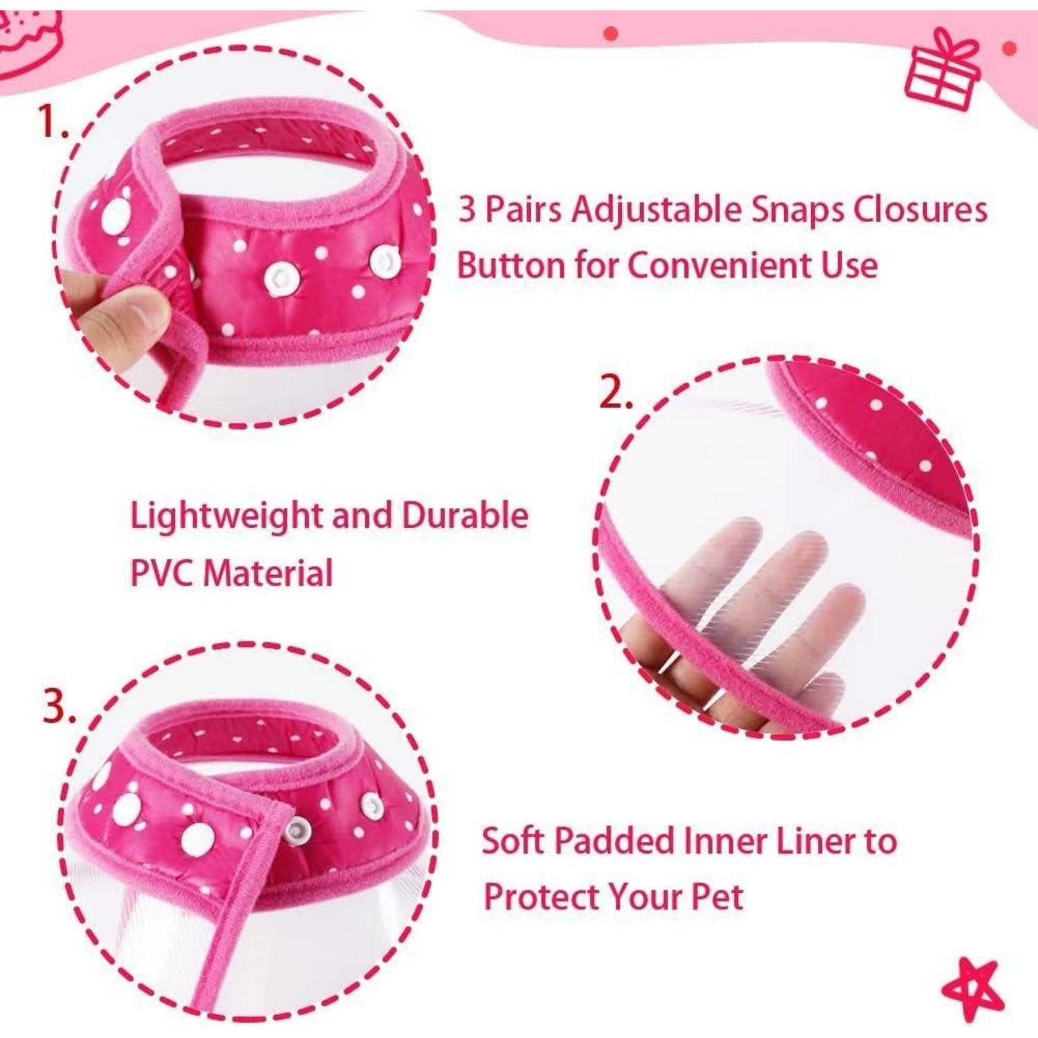 LuxusKollektion Schutzkragen Halskrause Verstellbar 14-20 cm Welpen Hunde Katzen Pink-M