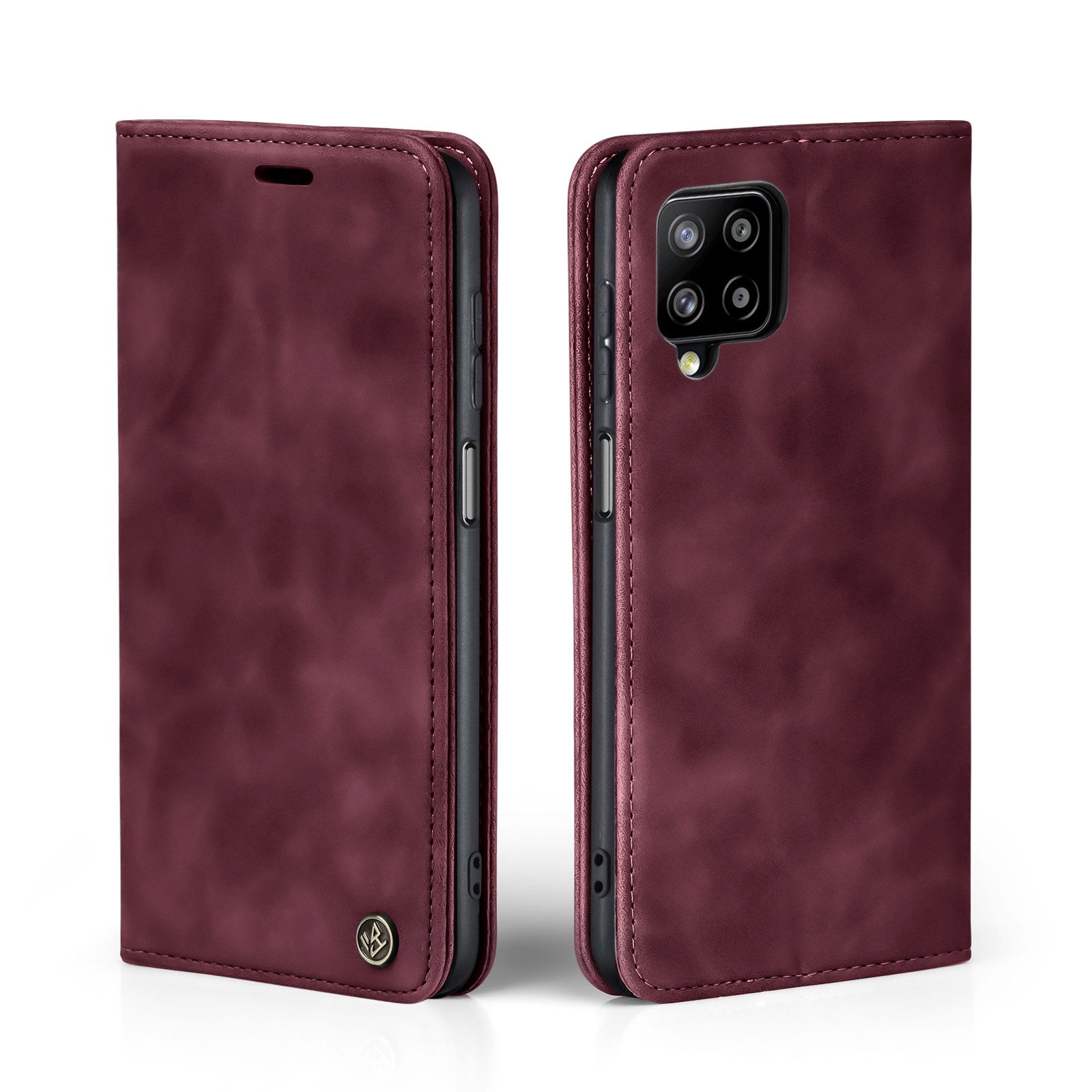 Tec-Expert Handyhülle Tasche Hülle für Samsung Galaxy A12 6.5 Zoll, 6.5, Cover Klapphülle Case mit Kartenfach Fliphülle aufstellbar