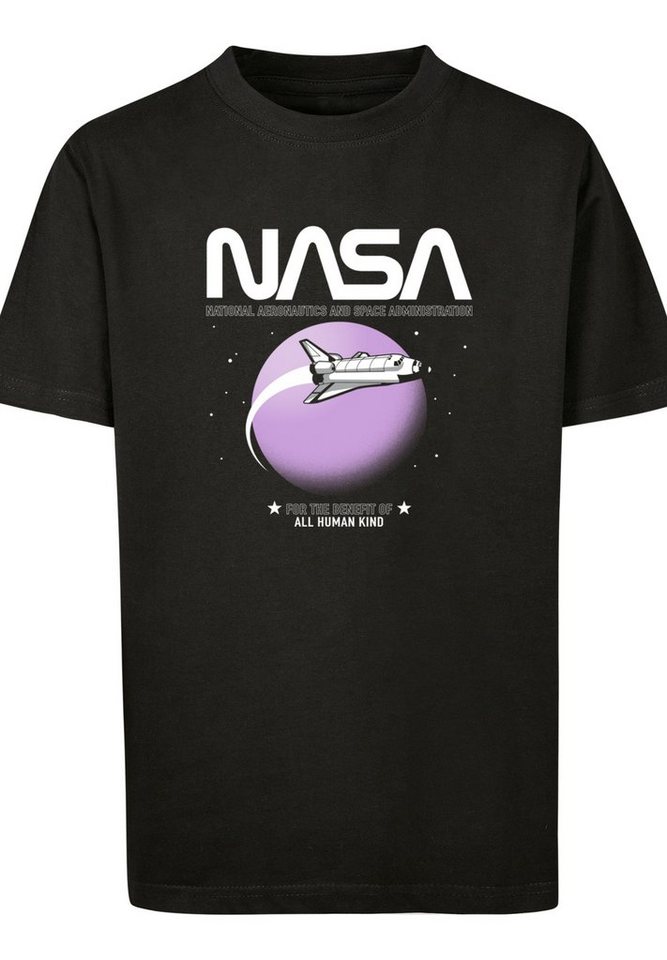 F4NT4STIC T-Shirt NASA Shuttle Orbit Unisex Kinder,Premium Merch,Jungen, Mädchen,Bedruckt, Unser Model ist 146cm groß und trägt Größe 146/152