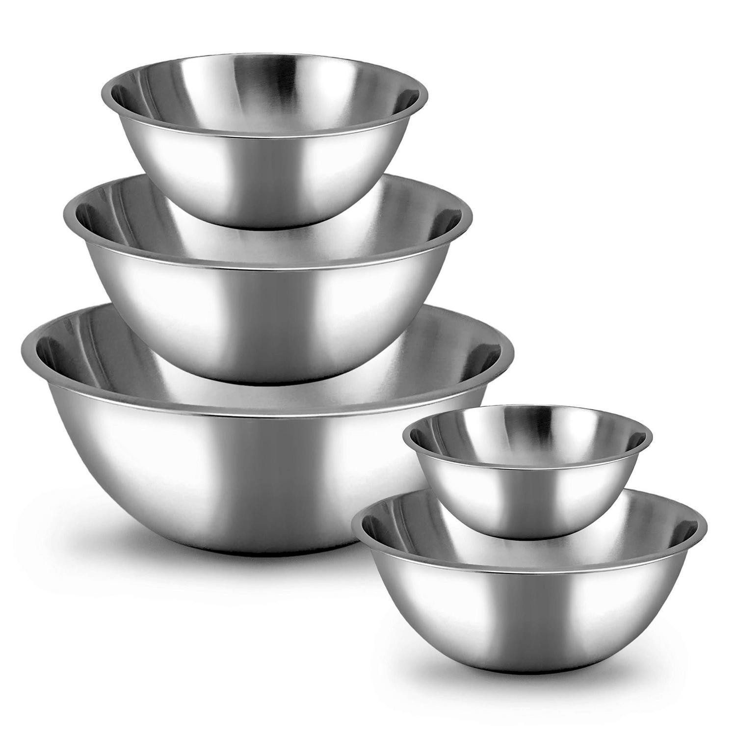 LuxusKollektion Rührschüssel Rührschüssel-Set Edelstahl 5-teilig, Metall