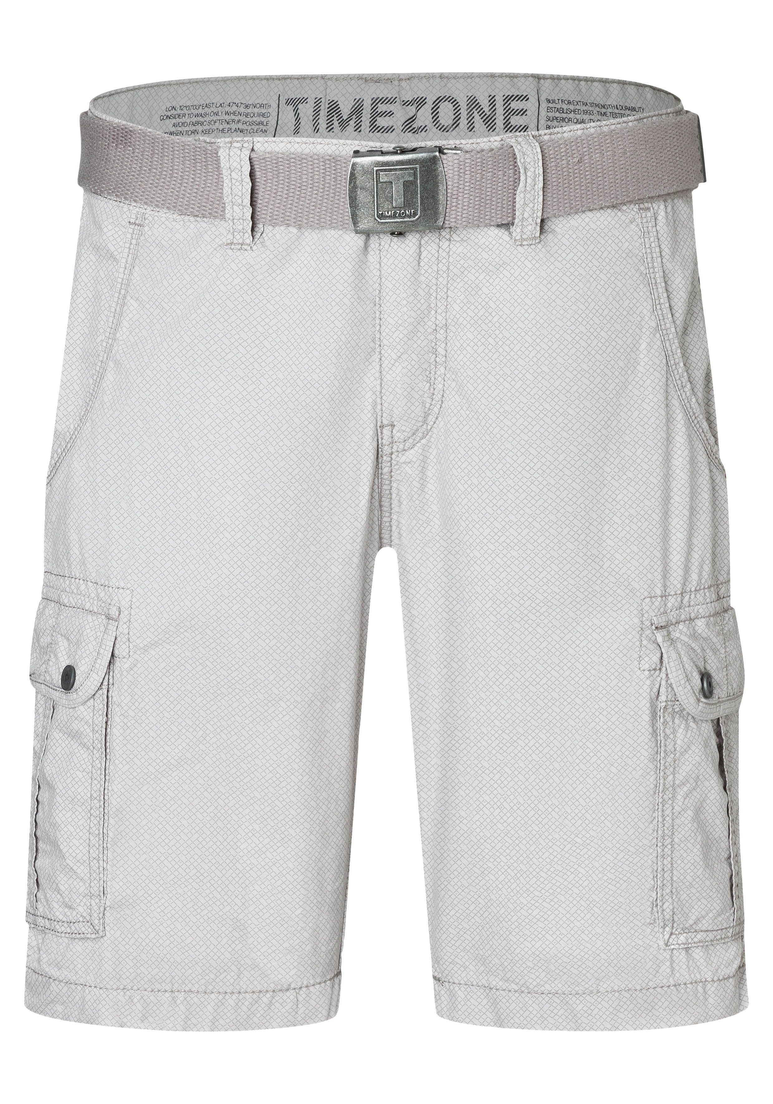 Cargoshorts Fein Cargo mit elegantem Muster und Gürtel