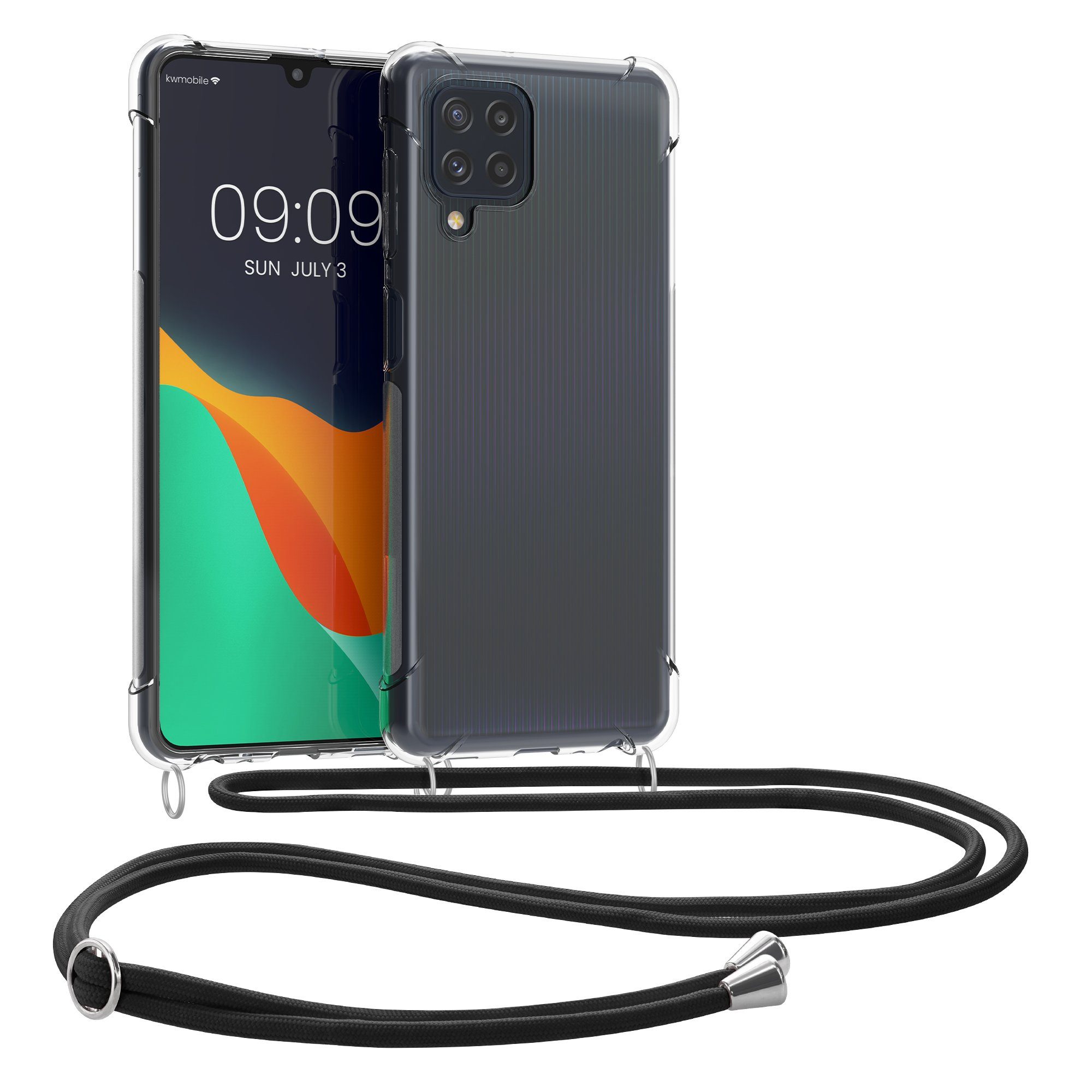 kwmobile Etui Necklace Case für Samsung Galaxy M32 4G, Hülle Silikon mit Handykette - Band Handyhülle