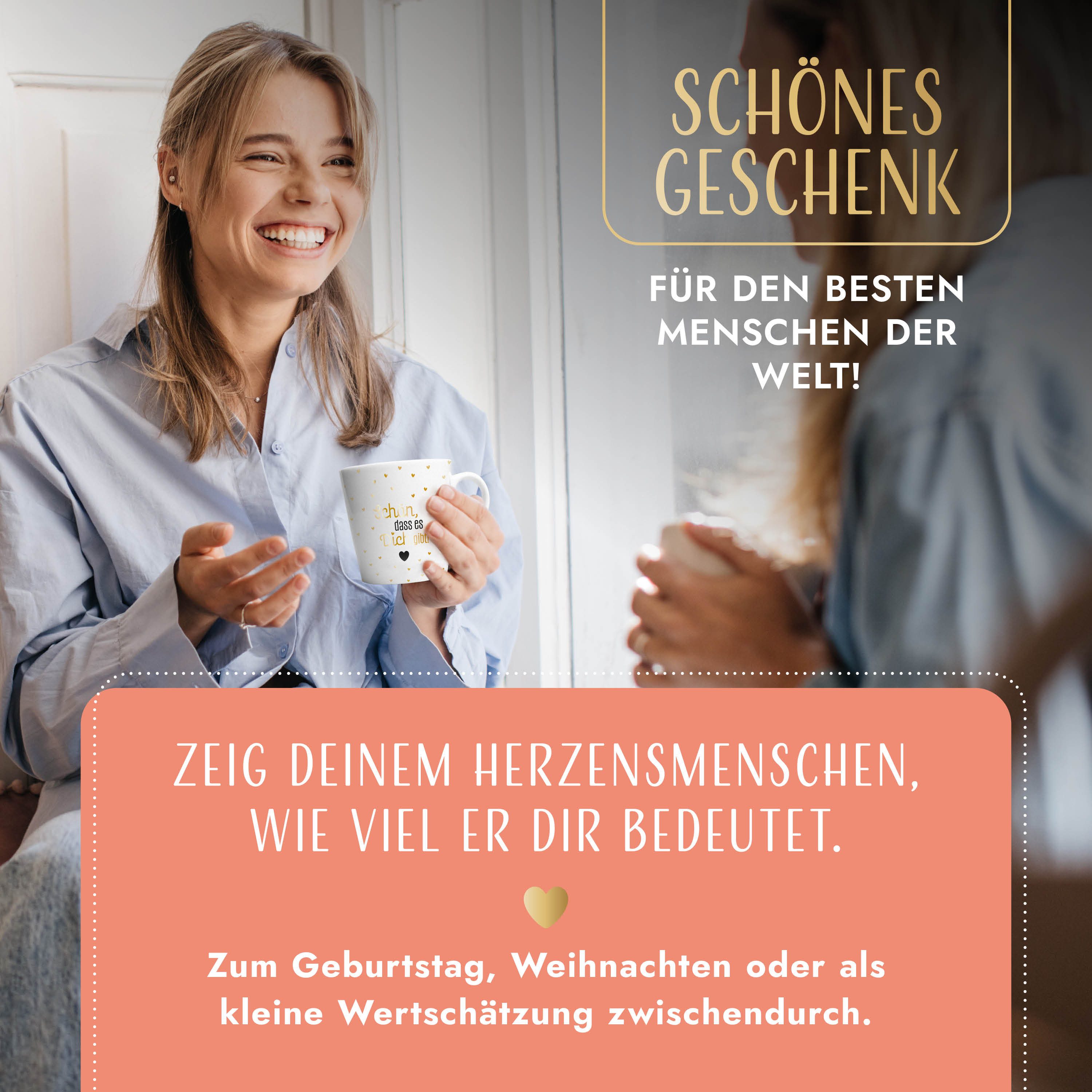 Amari Tasse hochwertige Goldveredelung (Nr. 22) Geschenkidee, Kaffeetasse Teetasse Bürotasse 330 ml für Freundin, Mama, Kollegin