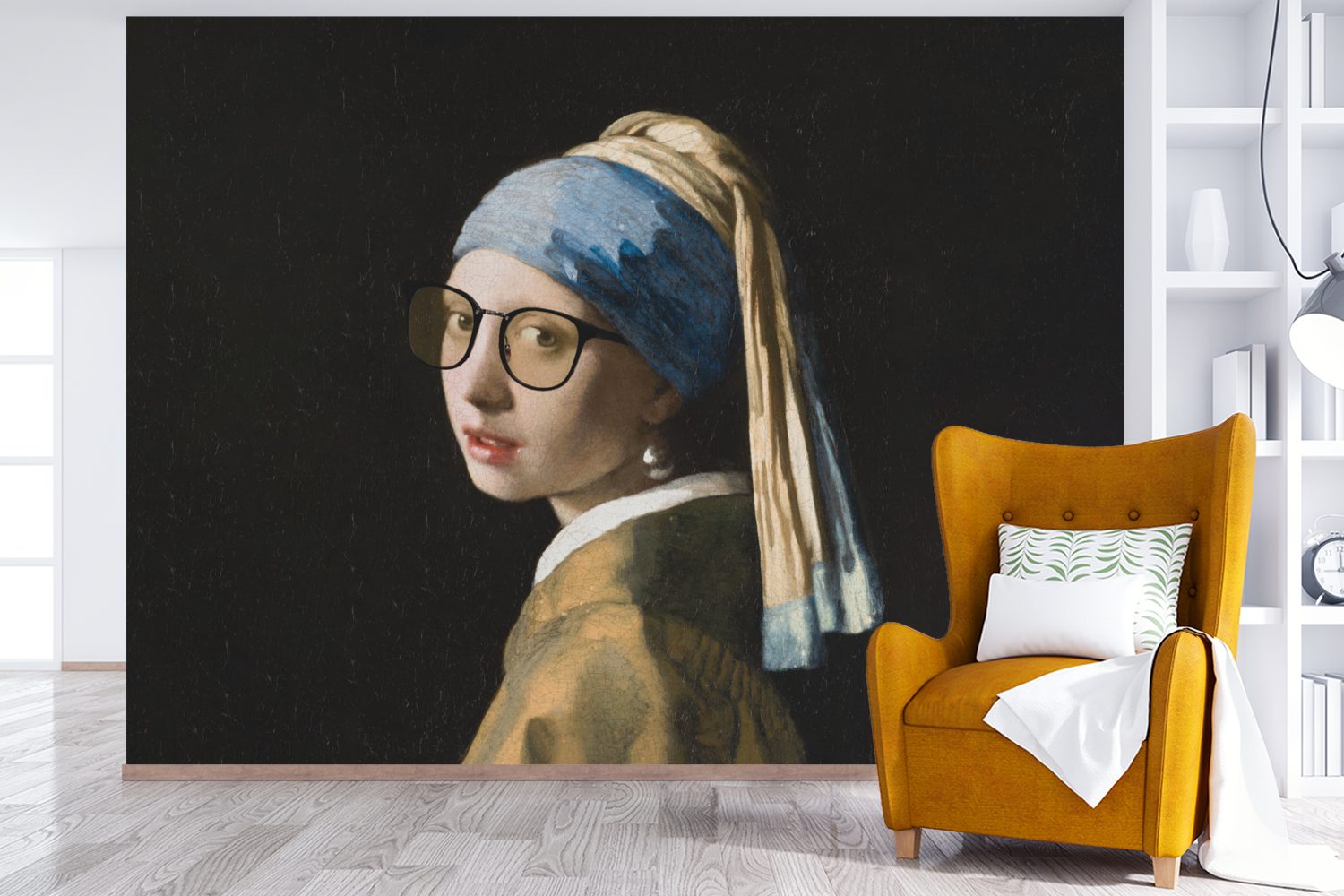 MuchoWow Fototapete Johannes Schlafzimmer, mit Kinderzimmer, Wallpaper Vinyl Matt, (6 - Mädchen St), bedruckt, - Wohnzimmer, Perlenohrring dem Vermeer Tapete für Das Brillen