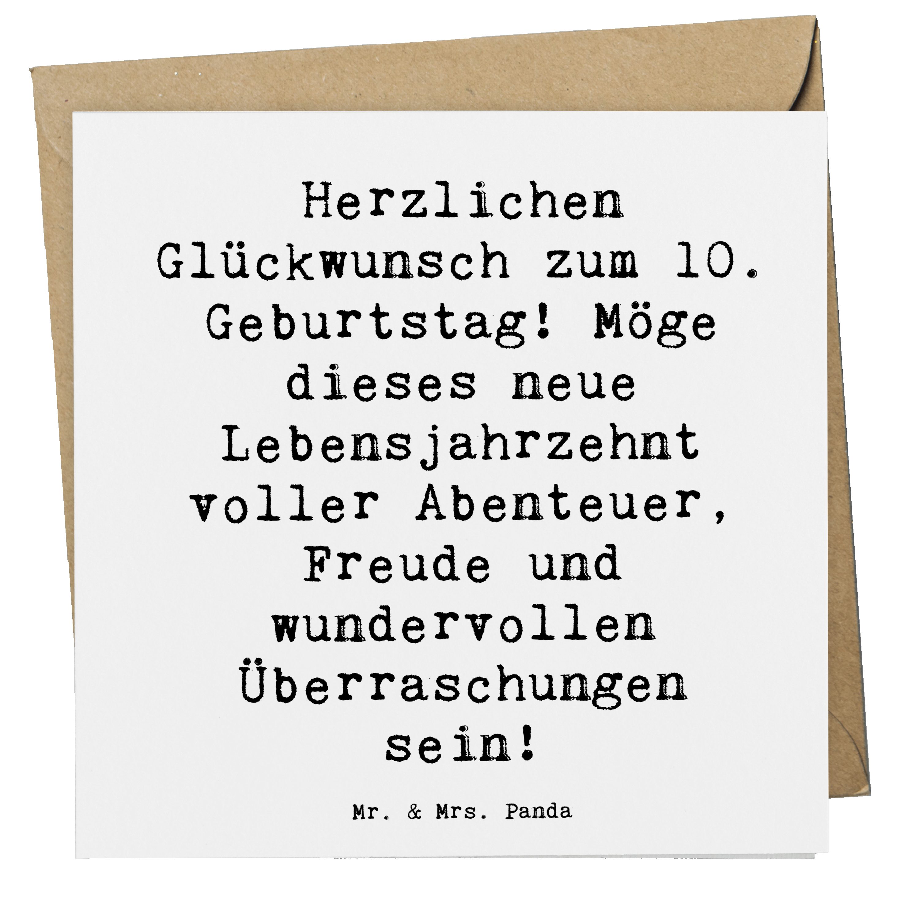 Grußkarte 10. Geburtstag - Weiß - Geschenk, Glückwünsche, Dekoration 10. Geburt