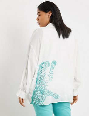 Samoon Langarmbluse Baumwollbluse mit Animal-Motiv im Rücken