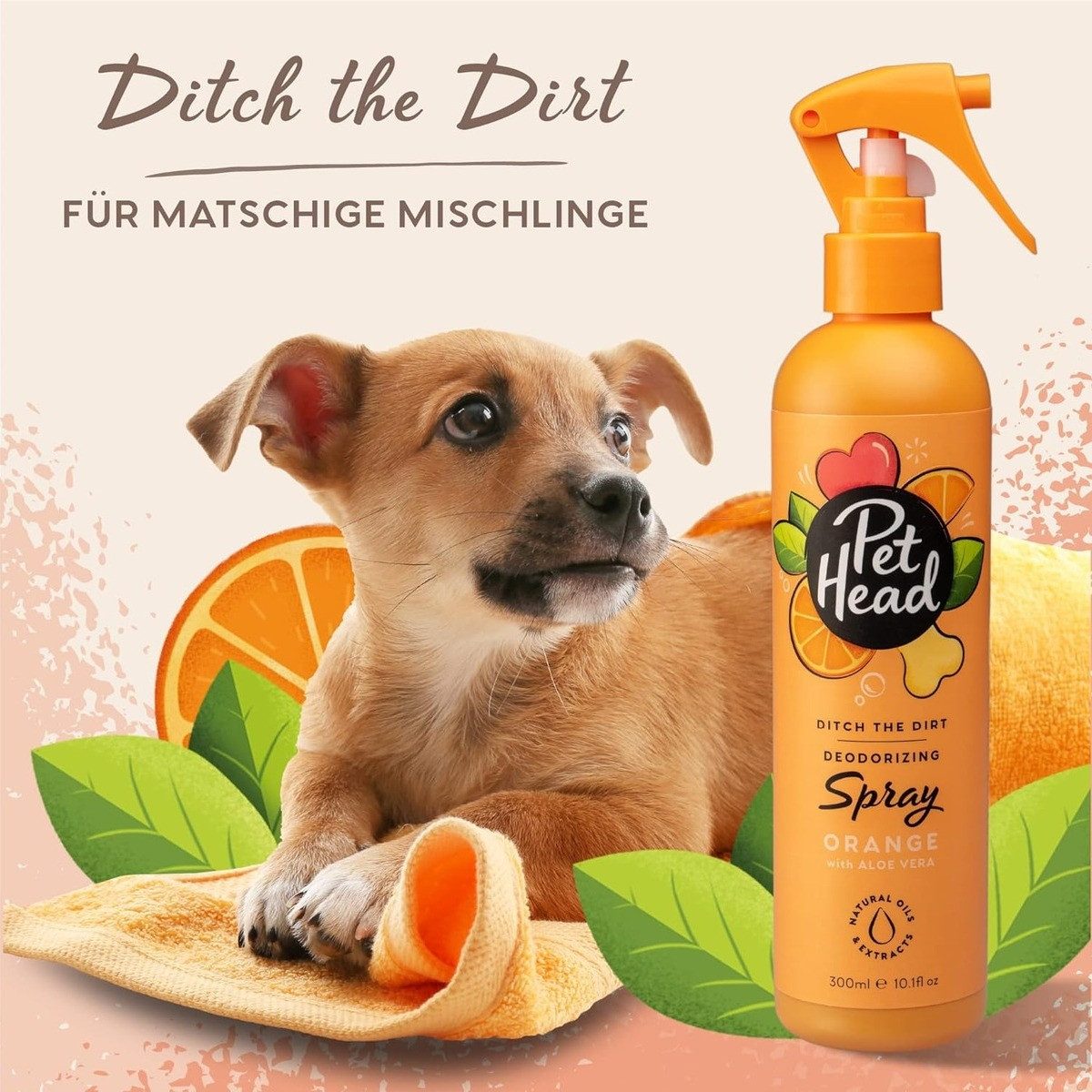 Pet Head Tiershampoo Spray "Ditch The Dirt" Orange 300 ml