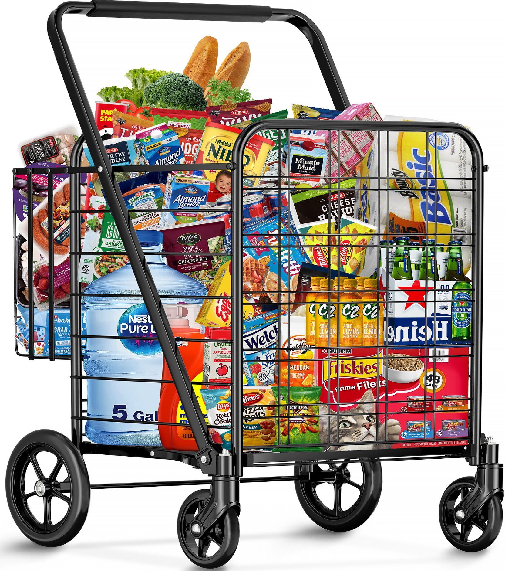 POPOLIC Einkaufstrolley Jumbo-Einkaufswagen mit 201 kg günstig online kaufen