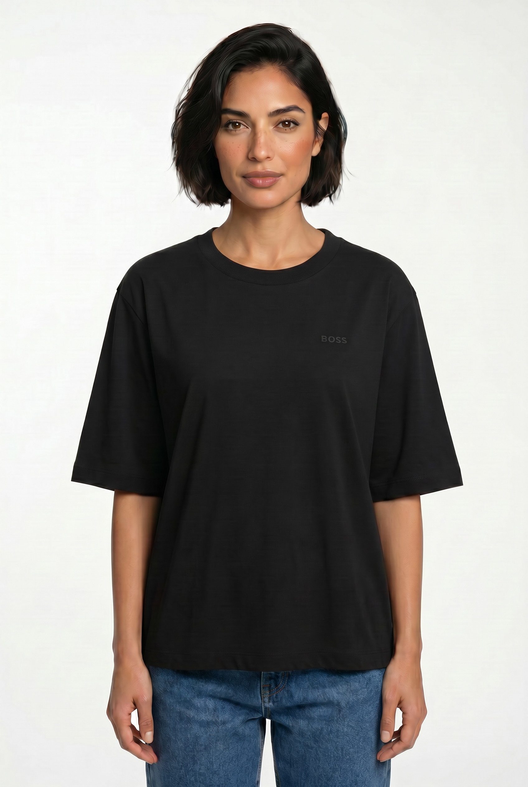 BOSS ORANGE T-Shirt Eregular Premium Damenmode mit Logo-Detail, Relaxed Fit