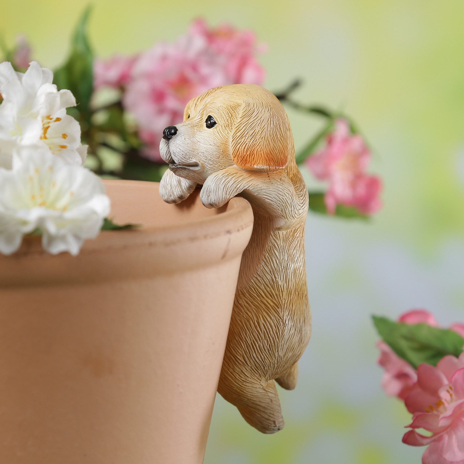 MARELIDA Tierfigur Blumentopfhänger Hund Dekofigur als Topfhänger Gartenfigur H: 11,5cm (1 St)
