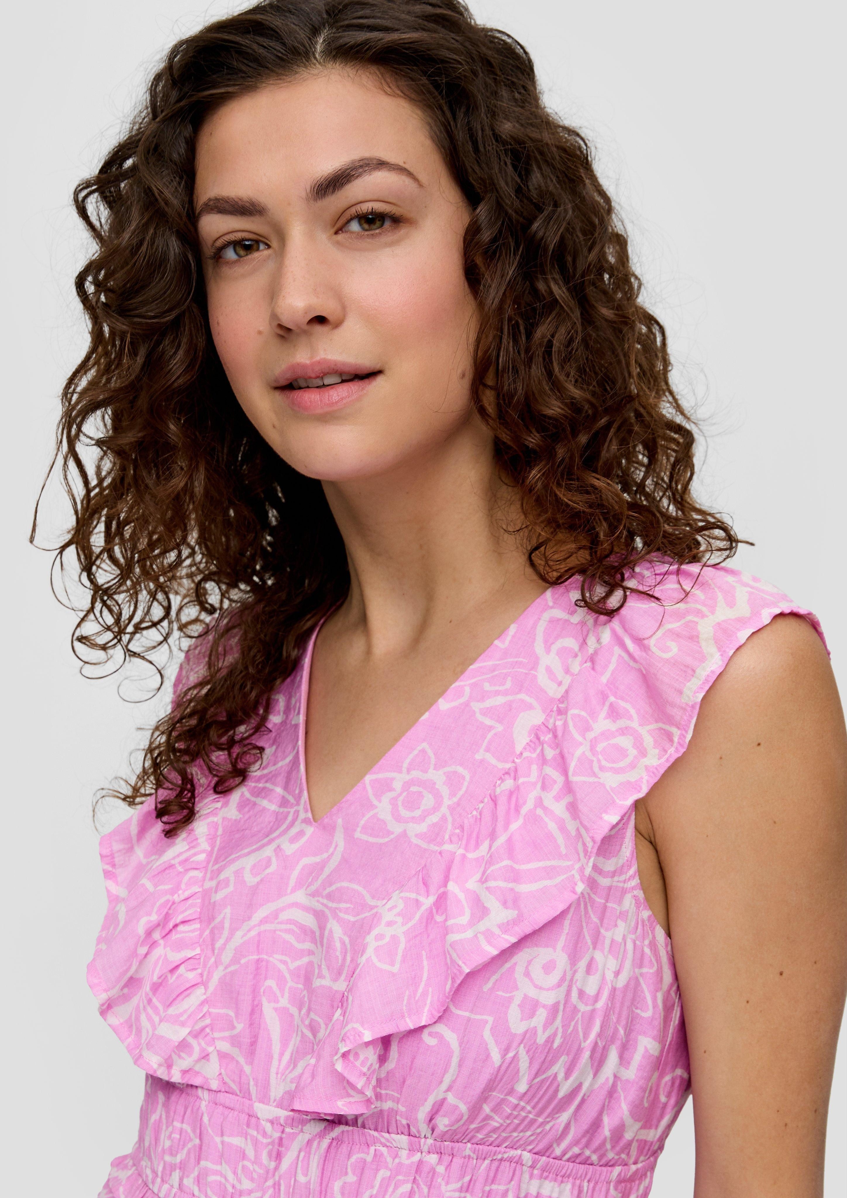 s.Oliver Maxikleid Gemustertes Kleid aus Viskosemix günstig online kaufen