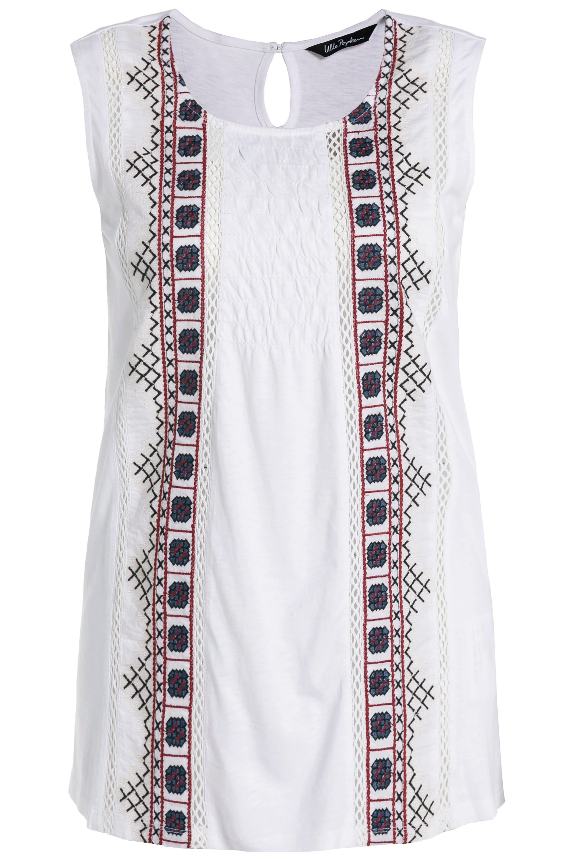 Ulla Popken Longtop Top Stickerei gesmokte günstig online kaufen