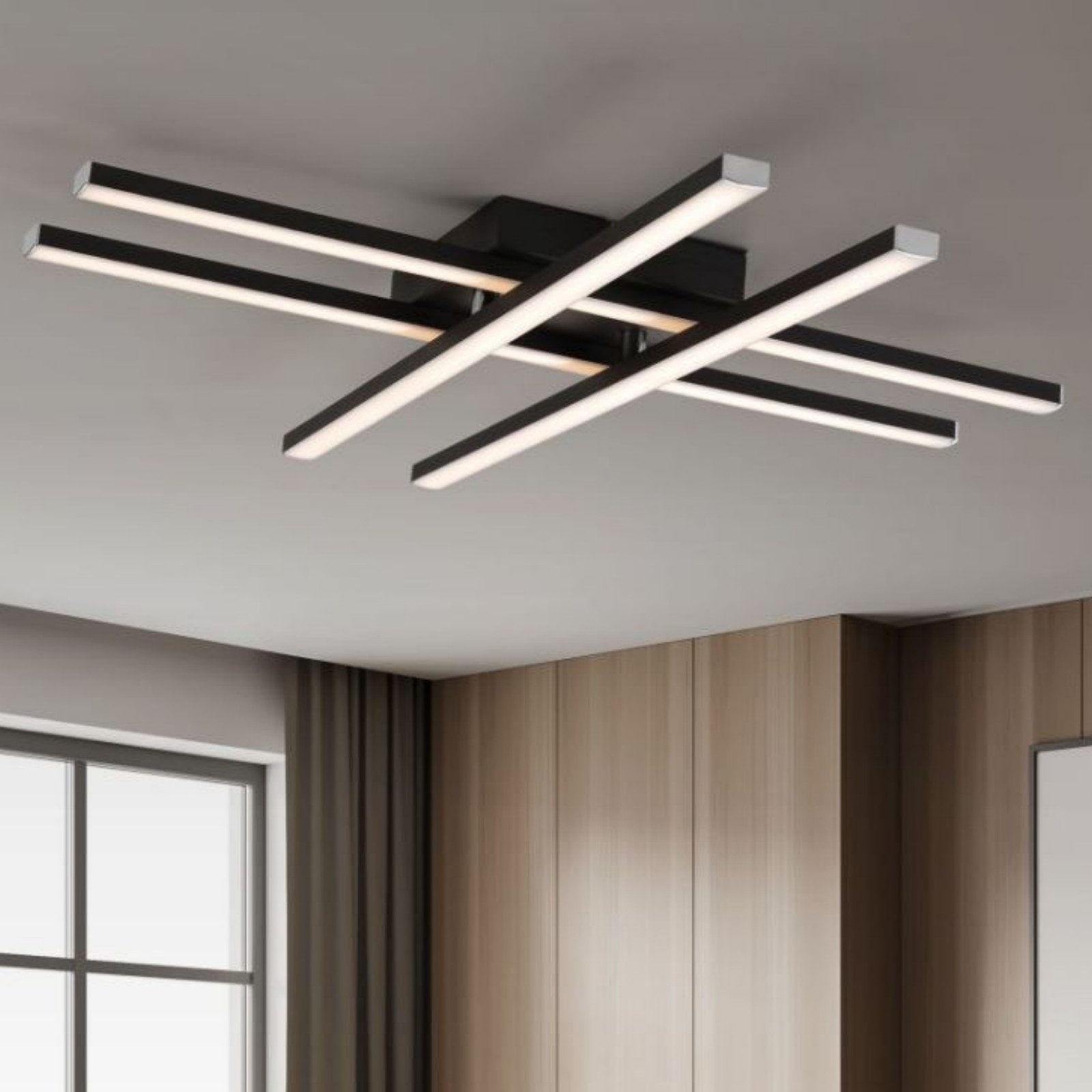 IMPTS Deckenleuchte LED Deckenlampe Schwarz 3000K günstig online kaufen