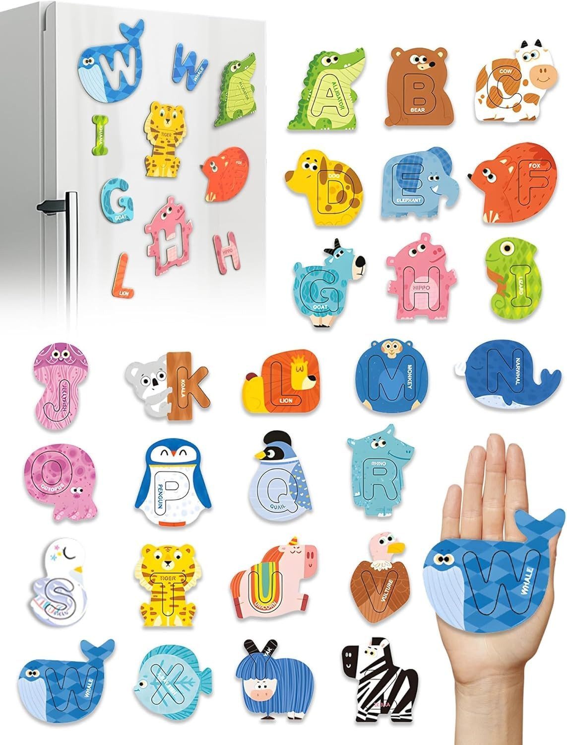CLTYQ Lernspielzeug Animals Shape Alphabet Magnets Puzzle,Magnetspiel, Alph günstig online kaufen