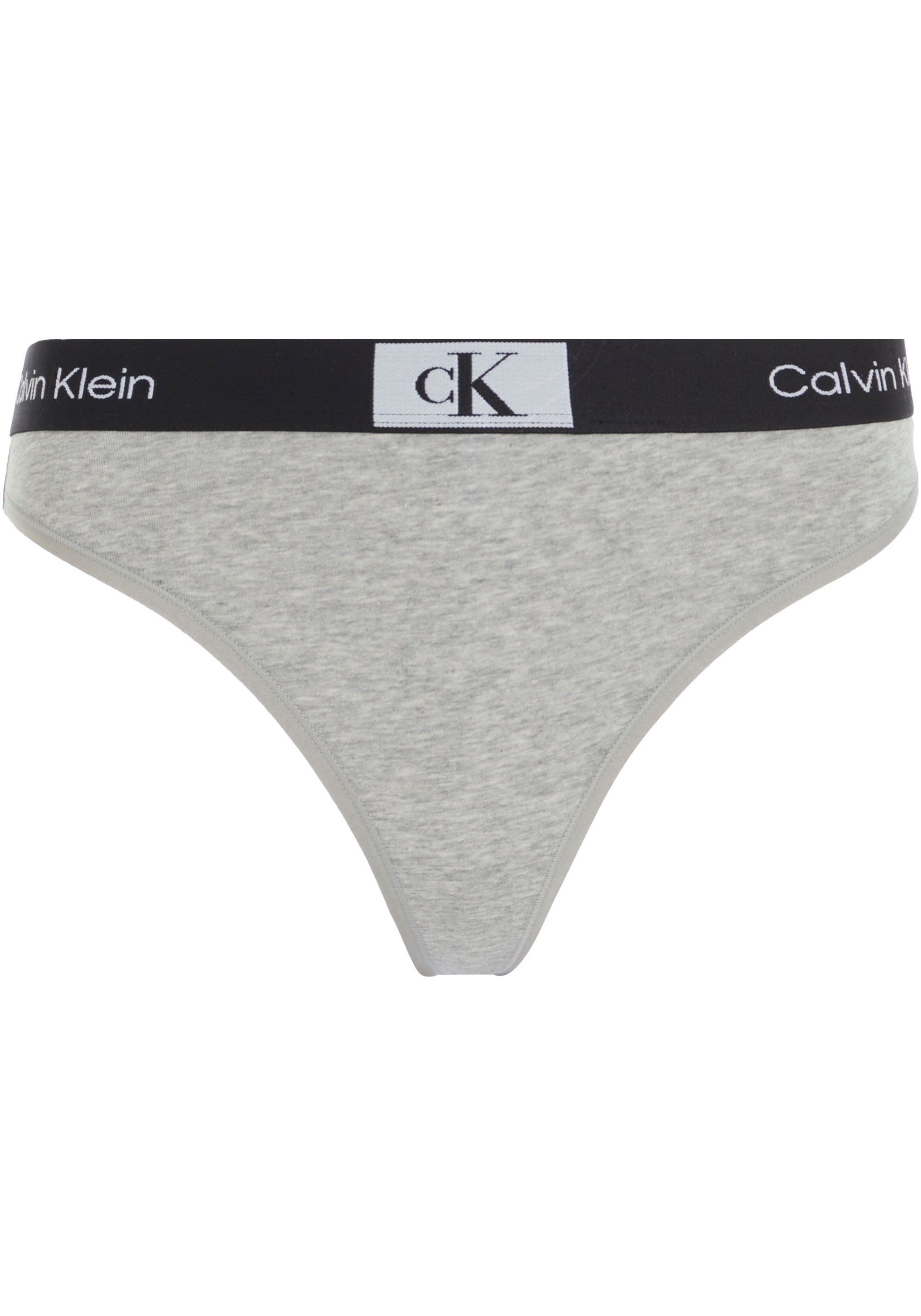 MODERN Underwear Alloverprint GREY-HEATHER T-String Calvin THONG mit Klein