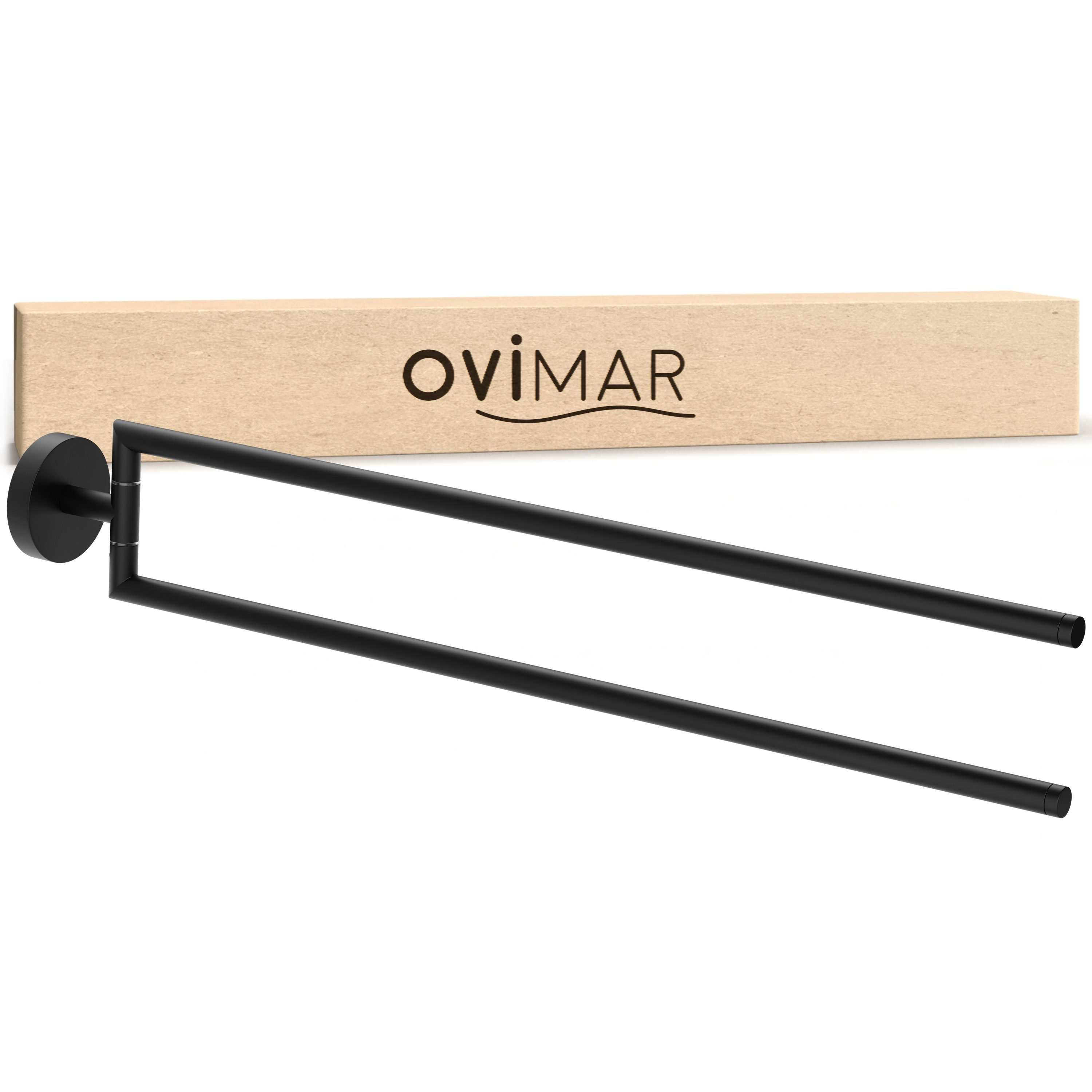 ovimar Doppelhandtuchhalter Senja, aus Edelstahl in Schwarz zur Zum Bohren günstig online kaufen
