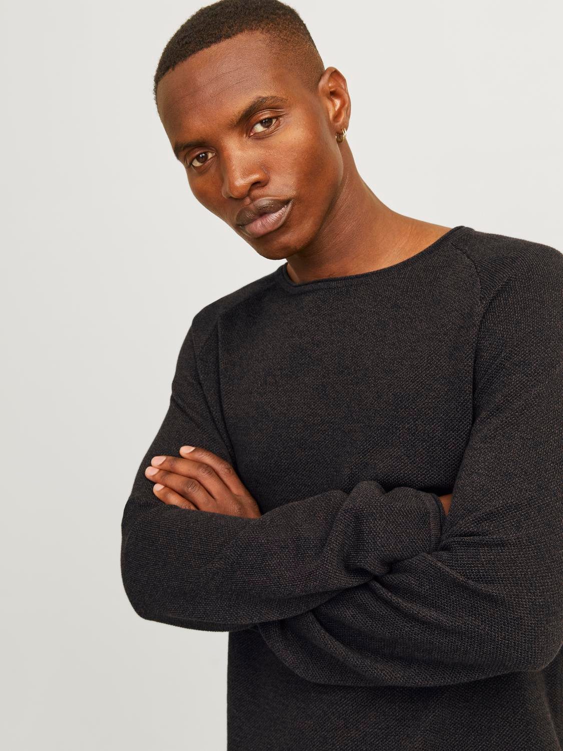 Jack & Jones Rundhalspullover JJEHILL KNIT CREW NECK NOOS mit Strukturstric günstig online kaufen