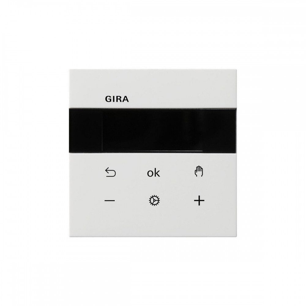 GIRA S3000 Raumtemperaturregler Bluetooth glänzend reinweiß Smart-Home-Station, Bluetooth-fähig und einfach zu montieren