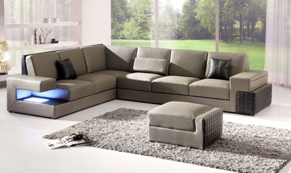 JVmoebel Ecksofa, Leder Polster Design Sofa Modern Couch Ecksofa Wohnlandschaft Sitz