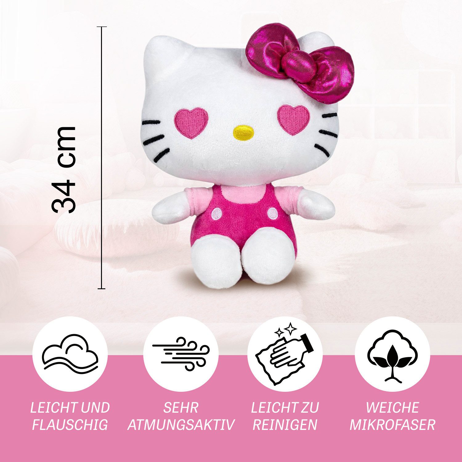 Play by Play Plüschfigur Hello Kitty 50th Anniversary 34cm Plüschtier Kuscheltier