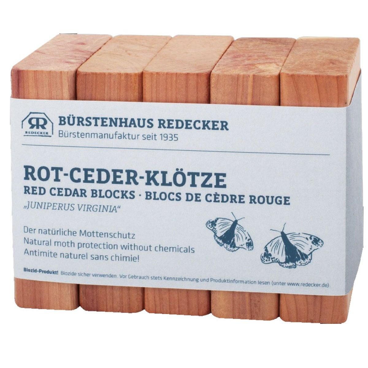 Bürstenhaus Redecker Garderobenhaken Bürstenhaus Mottenschutz Rot Ceder Holzstücke (5er-Set)