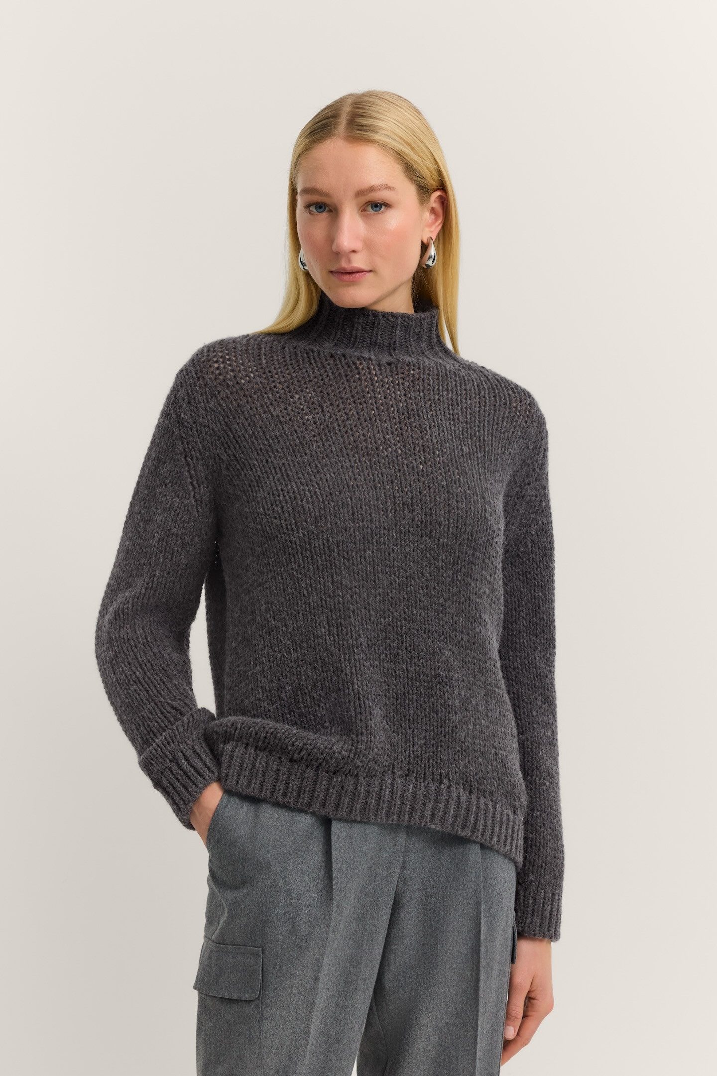 bugatti Rollkragenpullover Grobstrick aus einem weichen Alpaka-Woll-Mix günstig online kaufen